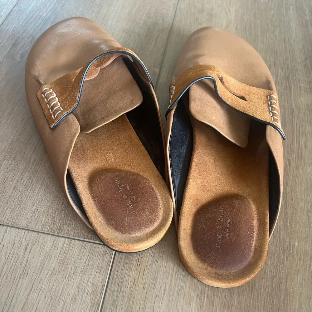 Rag & Bone Ansley Loafer Mule in Cinnamon Leather size 37.5 (US 7.5) - Picture 5 of 10